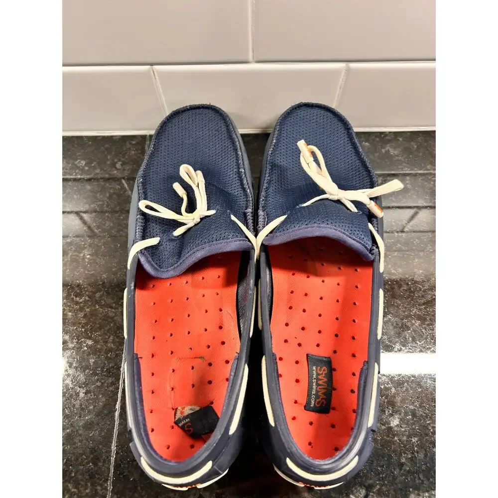 Swims Men's Braided Lace Up‎ Slip on Boat Shoes Loafers Blue